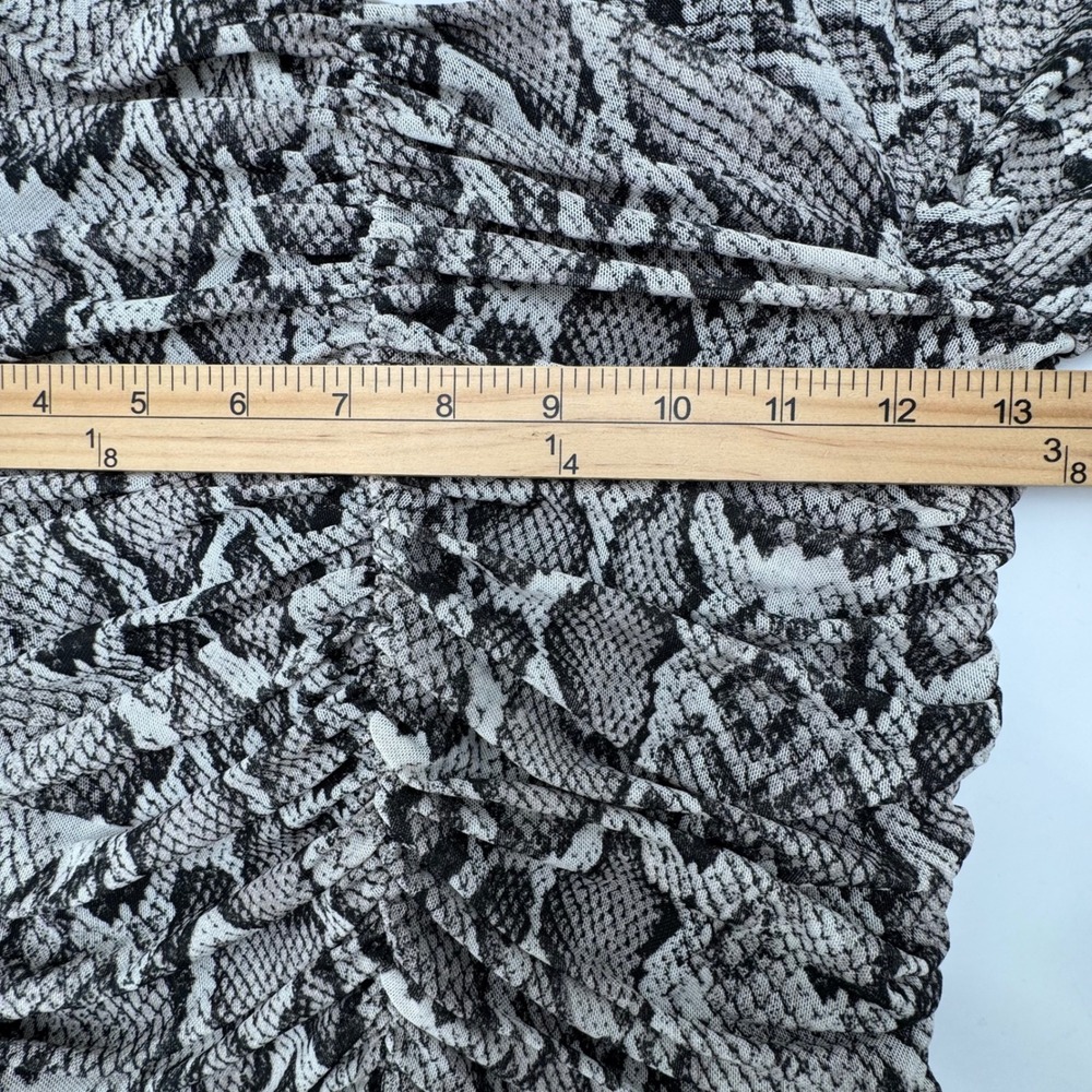 AFRM Snake-Print Mock Neck Long Sleeve Top in Black and Gray - Picture 6 of 11